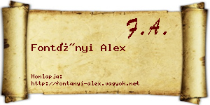 Fontányi Alex névjegykártya