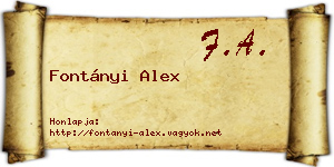 Fontányi Alex névjegykártya